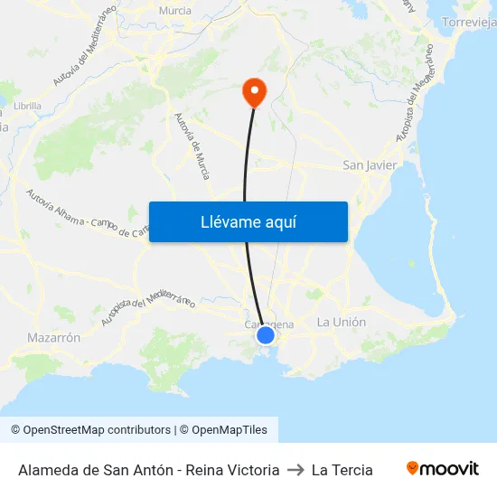 Alameda de San Antón - Reina Victoria to La Tercia map
