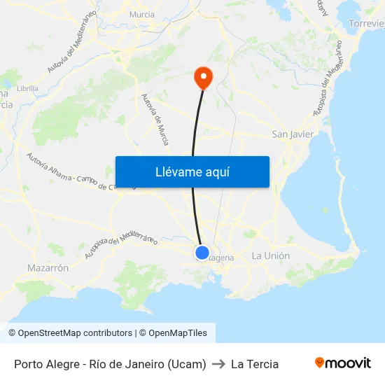 Porto Alegre - Río de Janeiro (Ucam) to La Tercia map