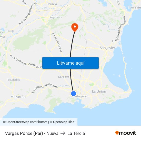 Vargas Ponce (Par) - Nueva to La Tercia map