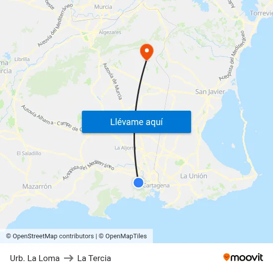 Urb. La Loma to La Tercia map