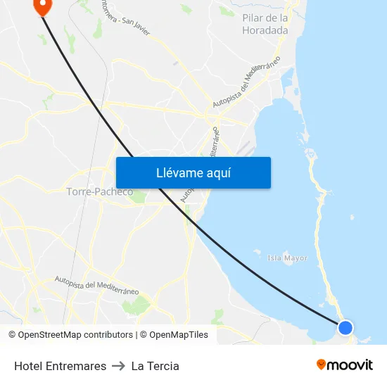 Hotel Entremares to La Tercia map