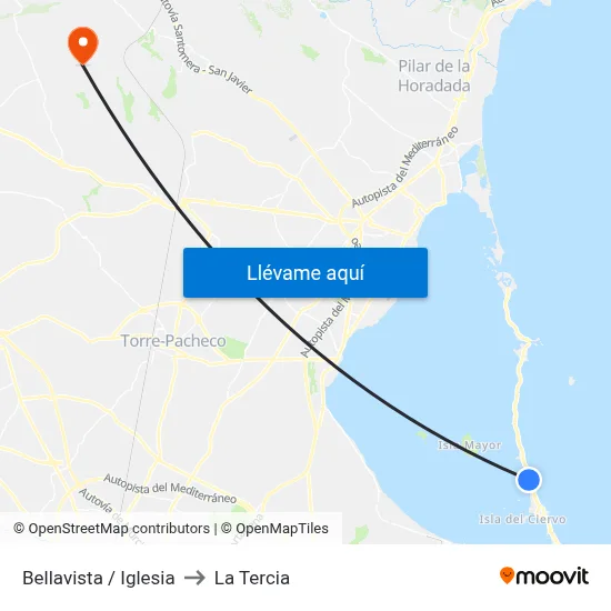 Bellavista / Iglesia to La Tercia map