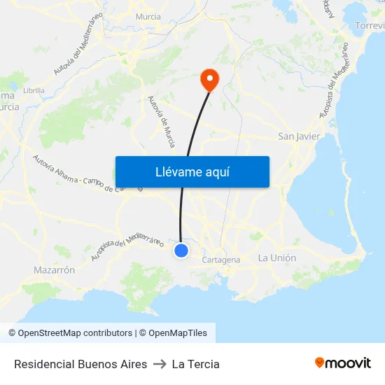 Residencial Buenos Aires to La Tercia map