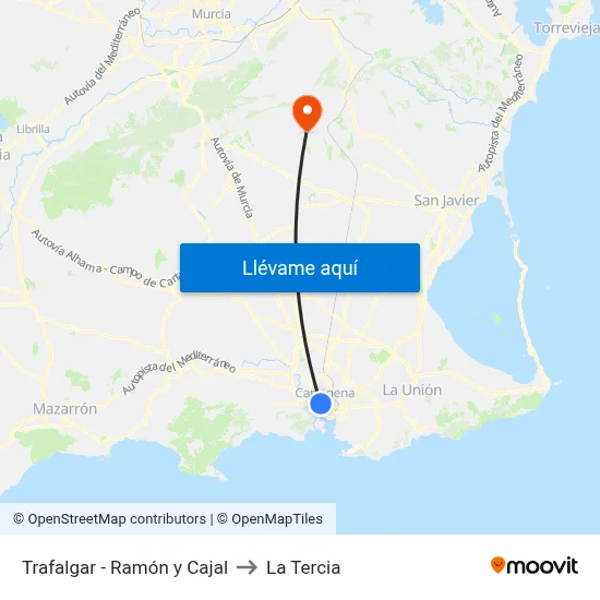 Trafalgar - Ramón y Cajal to La Tercia map