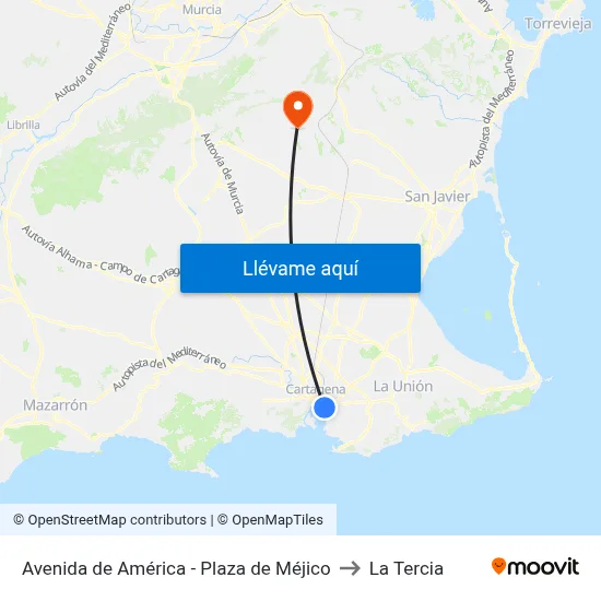 Avenida de América - Plaza de Méjico to La Tercia map