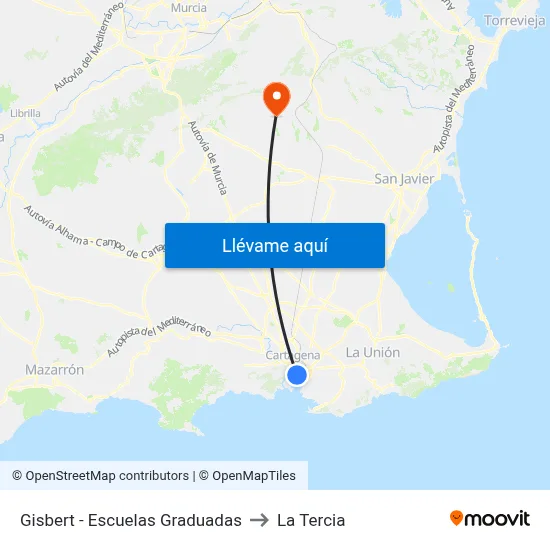 Gisbert - Escuelas Graduadas to La Tercia map