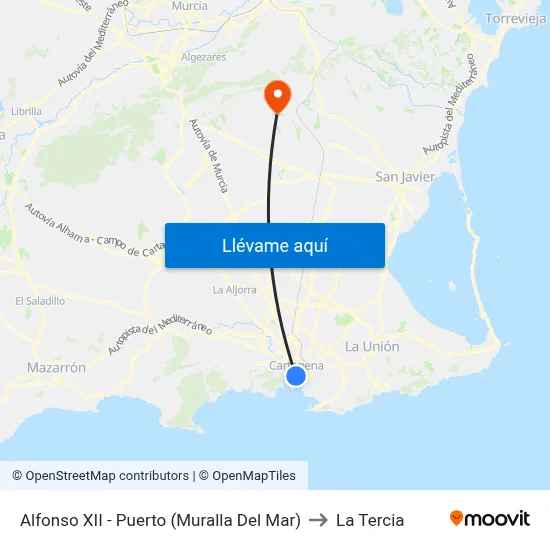 Alfonso XII - Puerto (Muralla Del Mar) to La Tercia map