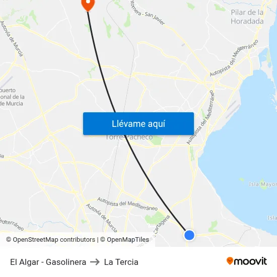 El Algar - Gasolinera to La Tercia map