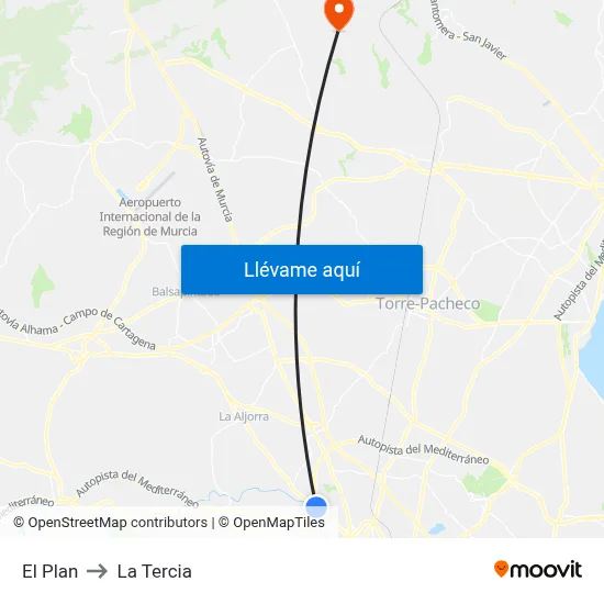 El Plan to La Tercia map