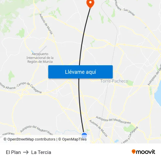 El Plan to La Tercia map