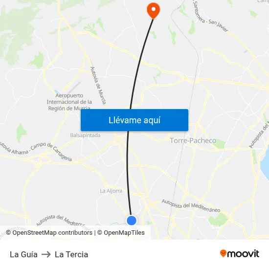 La Guía to La Tercia map