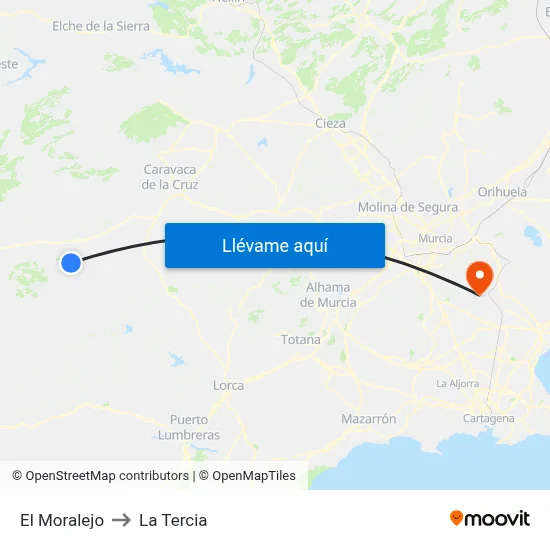 El Moralejo to La Tercia map