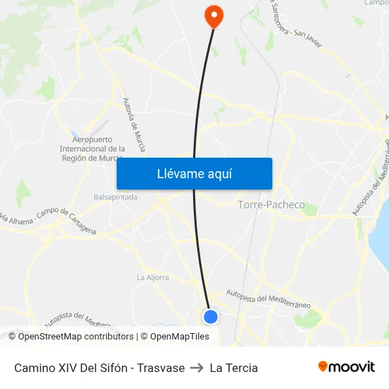 Camino XIV Del Sifón - Trasvase to La Tercia map