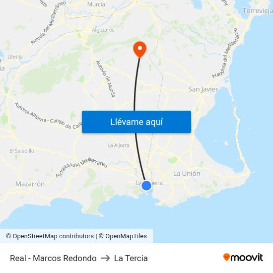 Real - Marcos Redondo to La Tercia map