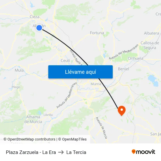 Plaza Zarzuela - La Era to La Tercia map