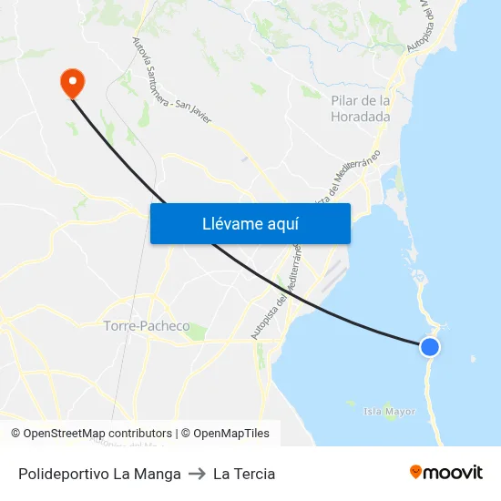 Polideportivo La Manga to La Tercia map