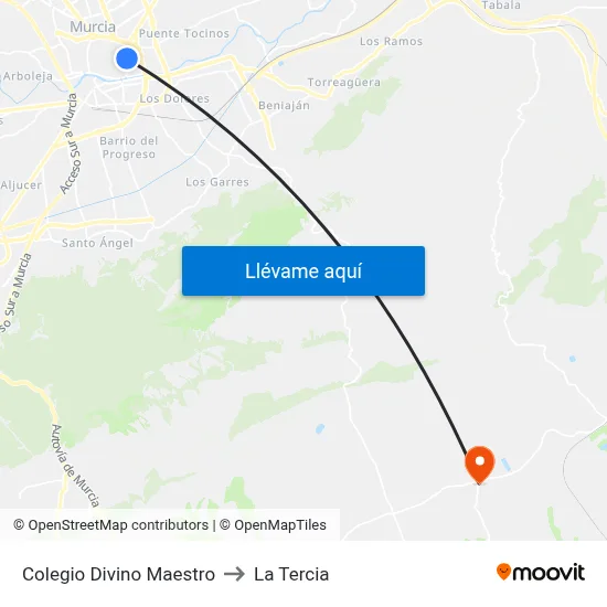 Colegio Divino Maestro to La Tercia map