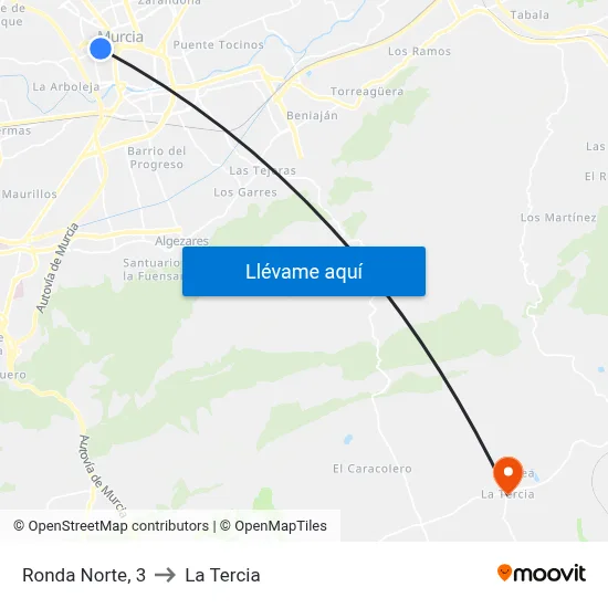 Ronda Norte, 3 to La Tercia map
