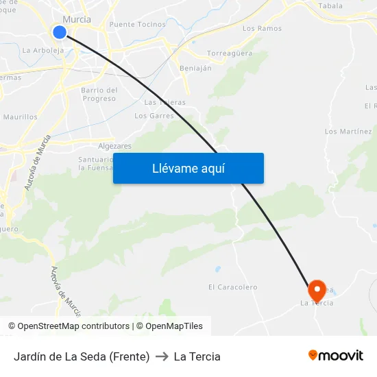 Jardín de La Seda (Frente) to La Tercia map