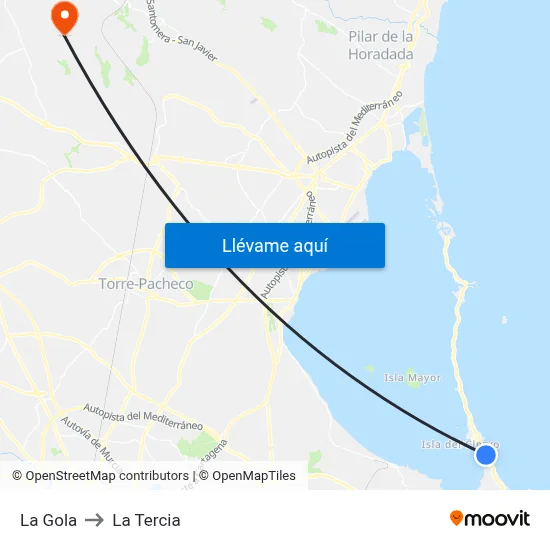 La Gola to La Tercia map