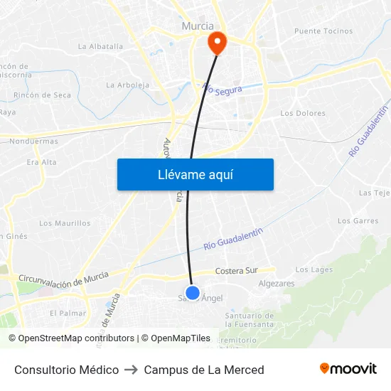 Consultorio Médico to Campus de La Merced map