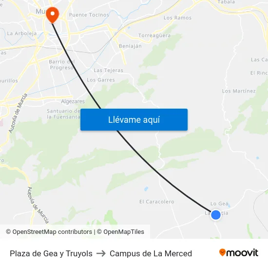 Plaza de Gea y Truyols to Campus de La Merced map