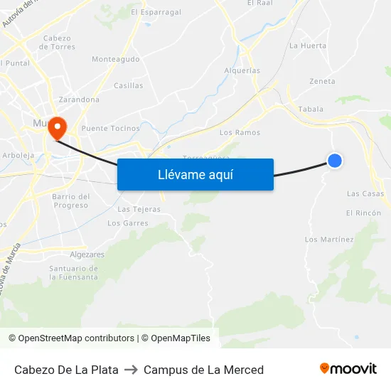 Cabezo De La Plata to Campus de La Merced map