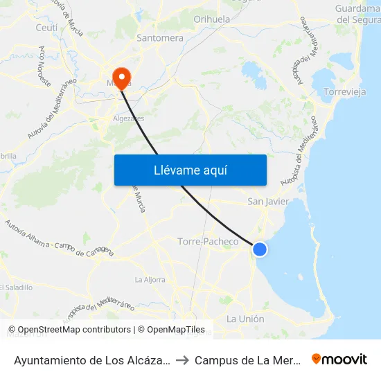 Ayuntamiento de Los Alcázares to Campus de La Merced map