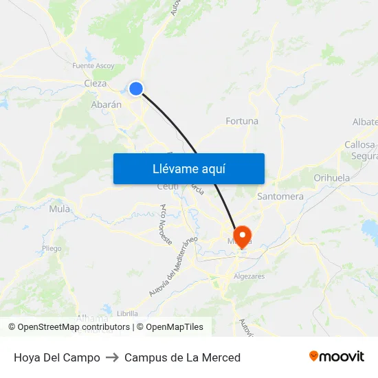 Hoya Del Campo to Campus de La Merced map