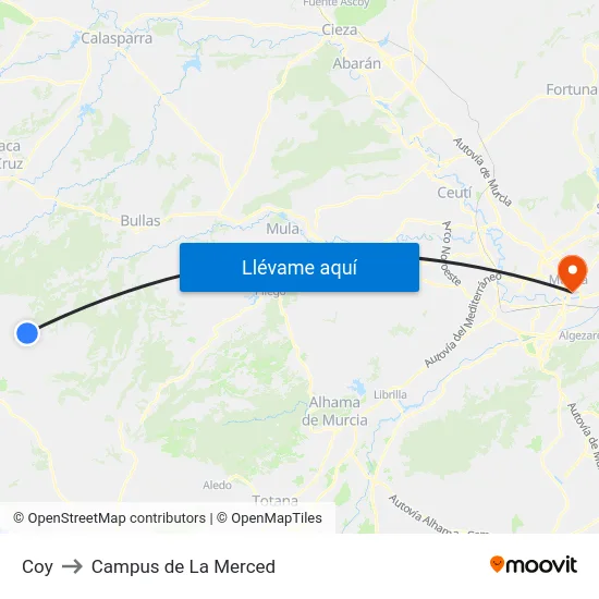 Coy to Campus de La Merced map