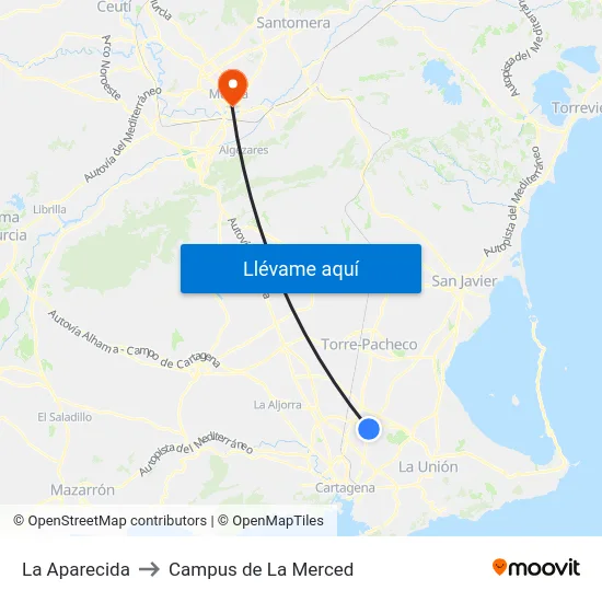 La Aparecida to Campus de La Merced map