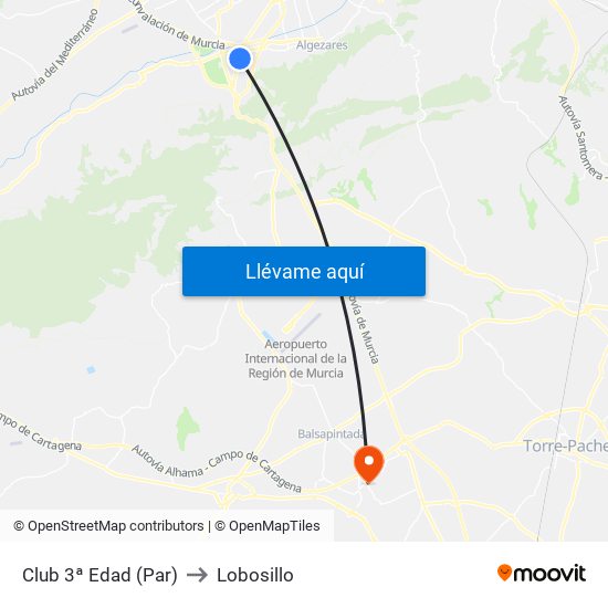 Club 3ª Edad (Par) to Lobosillo map