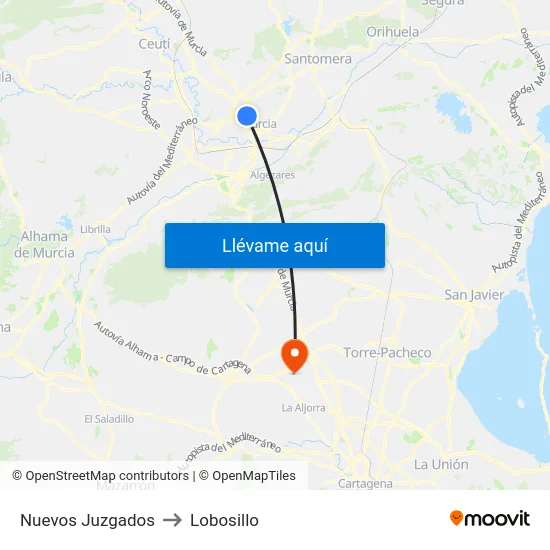 Nuevos Juzgados to Lobosillo map