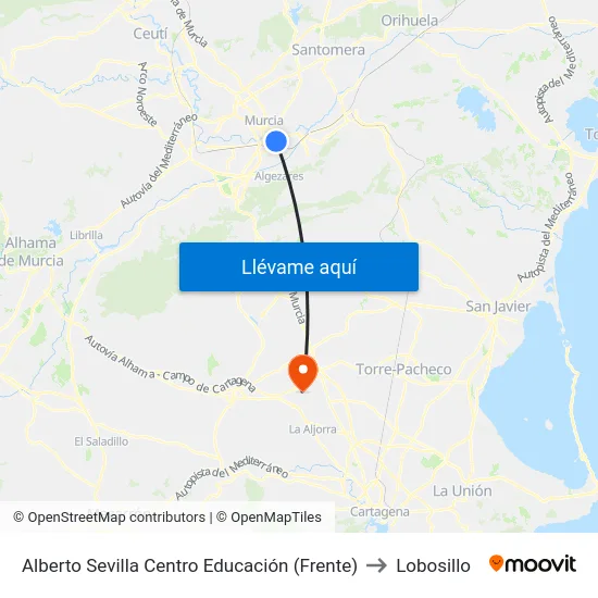 Alberto Sevilla Centro Educación (Frente) to Lobosillo map