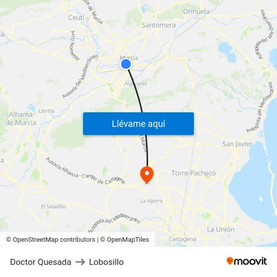 Doctor Quesada to Lobosillo map
