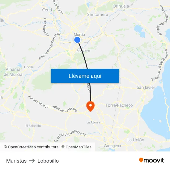 Maristas to Lobosillo map