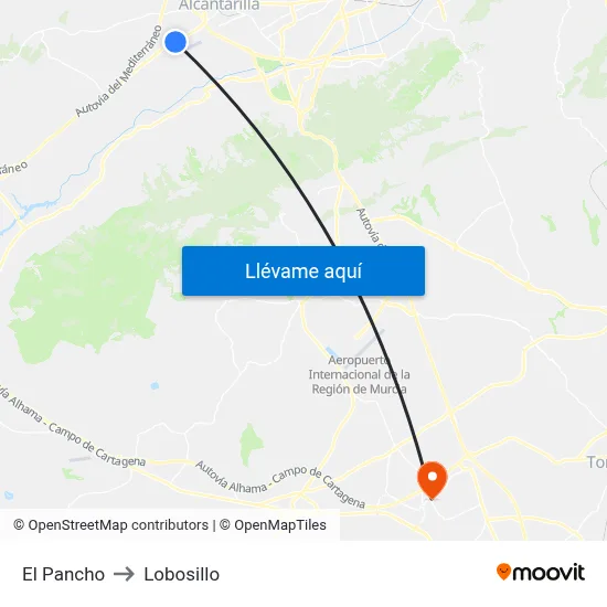 El Pancho to Lobosillo map