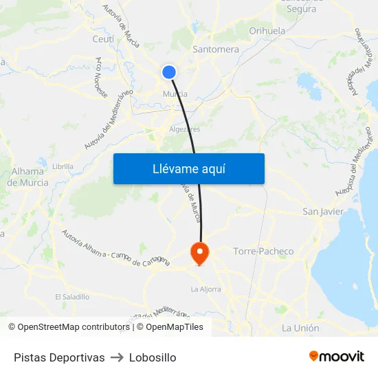 Pistas Deportivas to Lobosillo map