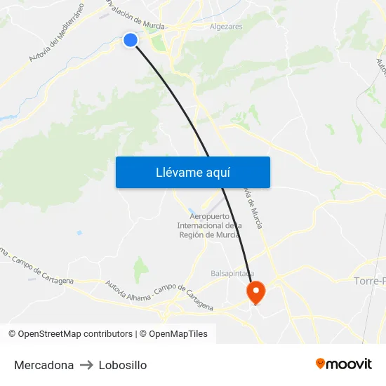 Mercadona to Lobosillo map