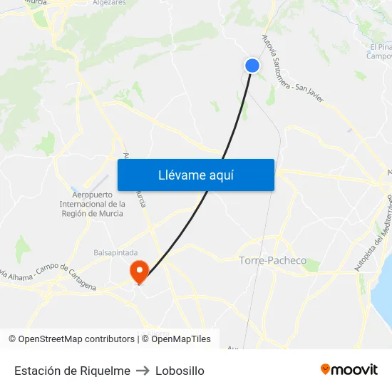 Estación de Riquelme to Lobosillo map