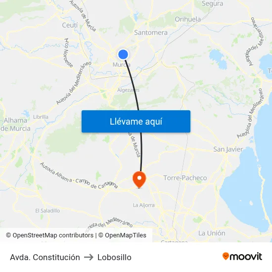 Avda. Constitución to Lobosillo map