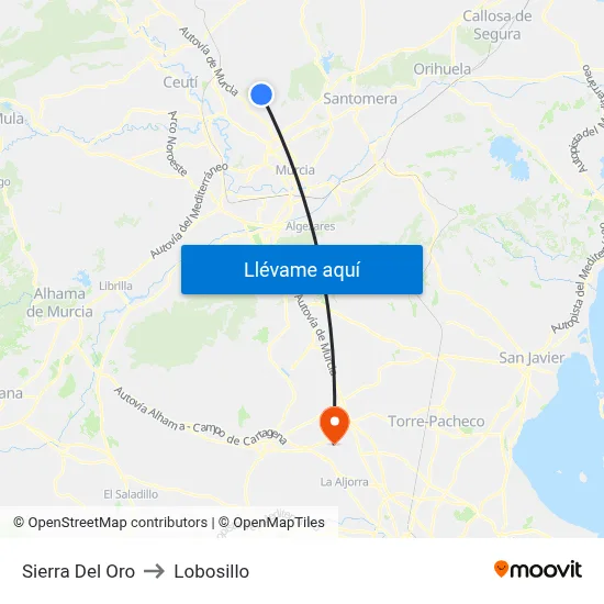 Sierra Del Oro to Lobosillo map