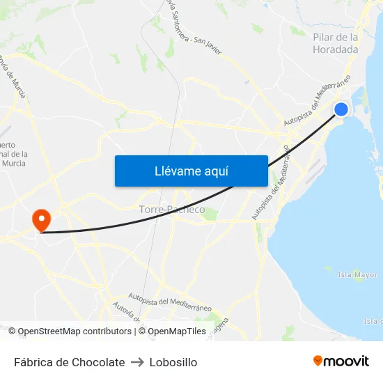 Fábrica de Chocolate to Lobosillo map