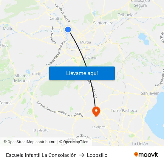 Escuela Infantil La Consolación to Lobosillo map