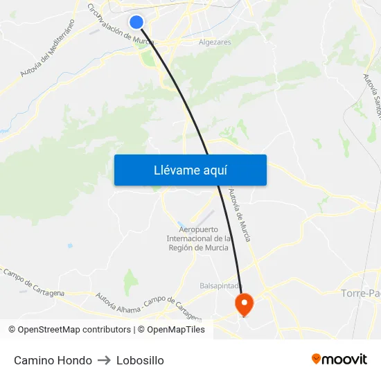 Camino Hondo to Lobosillo map