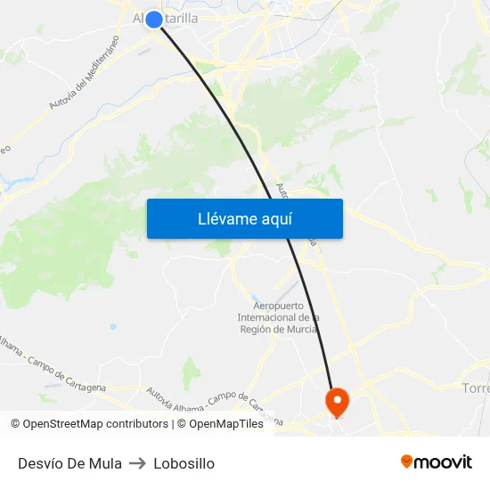 Desvío De Mula to Lobosillo map