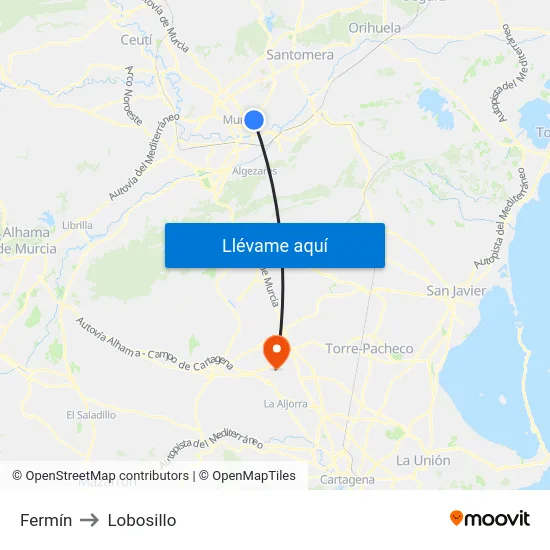 Fermín to Lobosillo map