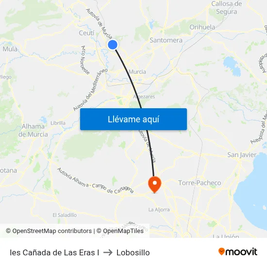 Ies Cañada de Las Eras I to Lobosillo map