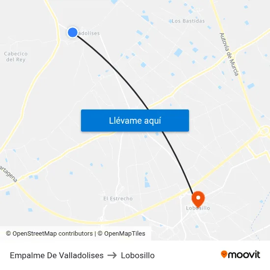 Empalme De Valladolises to Lobosillo map