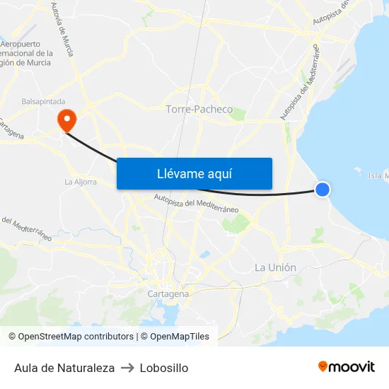 Aula de Naturaleza to Lobosillo map